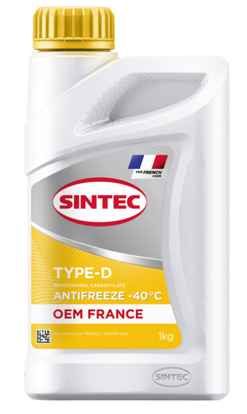 Антифриз Sintec OEM France Type-D yellow -40 1кг