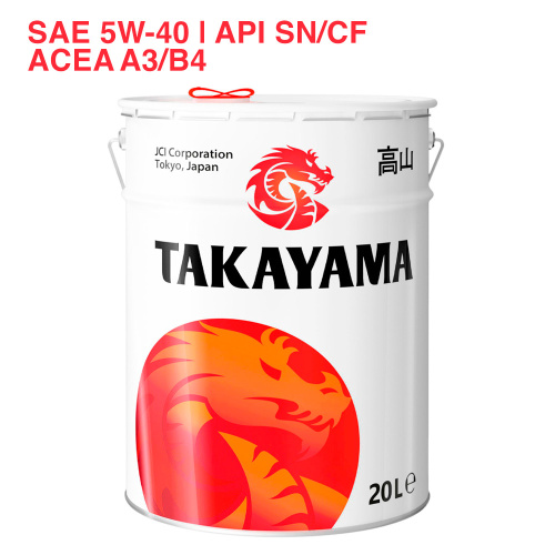 TAKAYAMA SAE 5W-40 API SN/CF ACEA A3/B4 20л