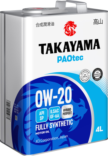 TAKAYAMA PAOtec SAE 0W-20 API SP ILSAC GF-6А 4л металл